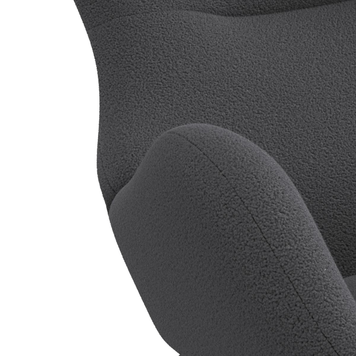 Schaukelsessel Teddy Teddy grau, B: 66 cm - Schwarz/Grau, MODERN, Holz/Textil (66/90/85cm)