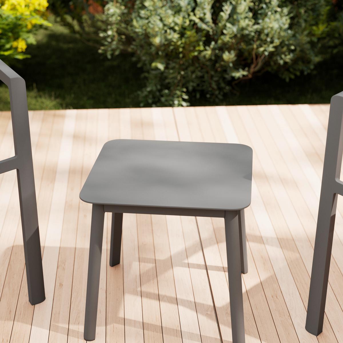 SADA NA BALKON SYDNEY - tmavě šedá/přírodní barvy, Moderní, kov/plast (66/68/66cm) - Mömax