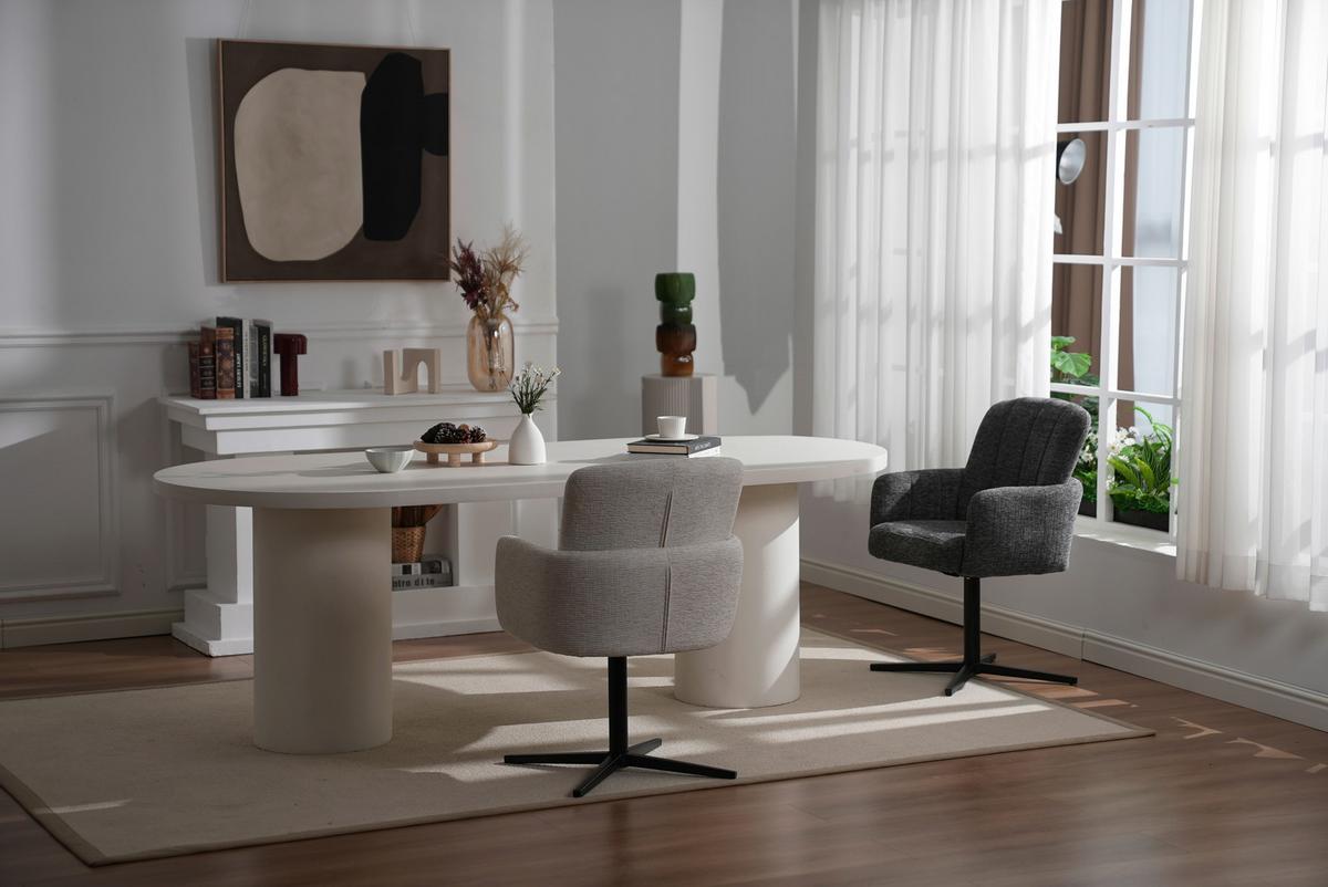 Armlehnstuhl Allison Leinenoptik Beige, B: 58 Cm - Beige/Schwarz, LIFESTYLE, Holz/Textil (58/86/64cm) - Livetastic