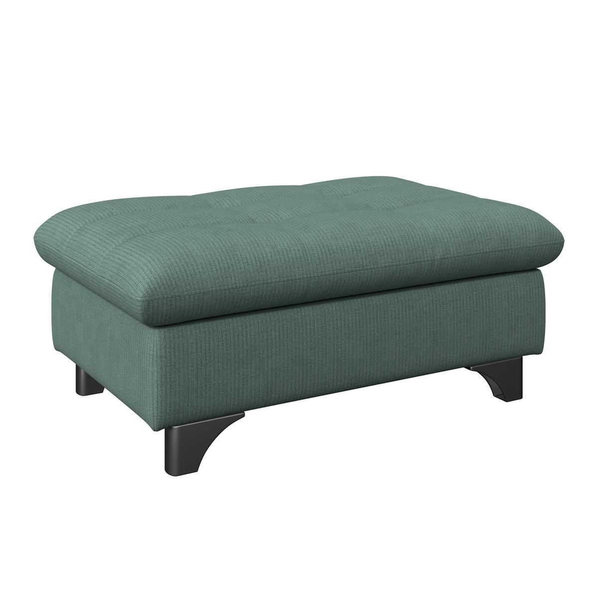 Hocker Gemini Grün, B: 108cm - Chromfarben/Dunkelgrün, KONVENTIONELL, Textil (108/46/108cm)