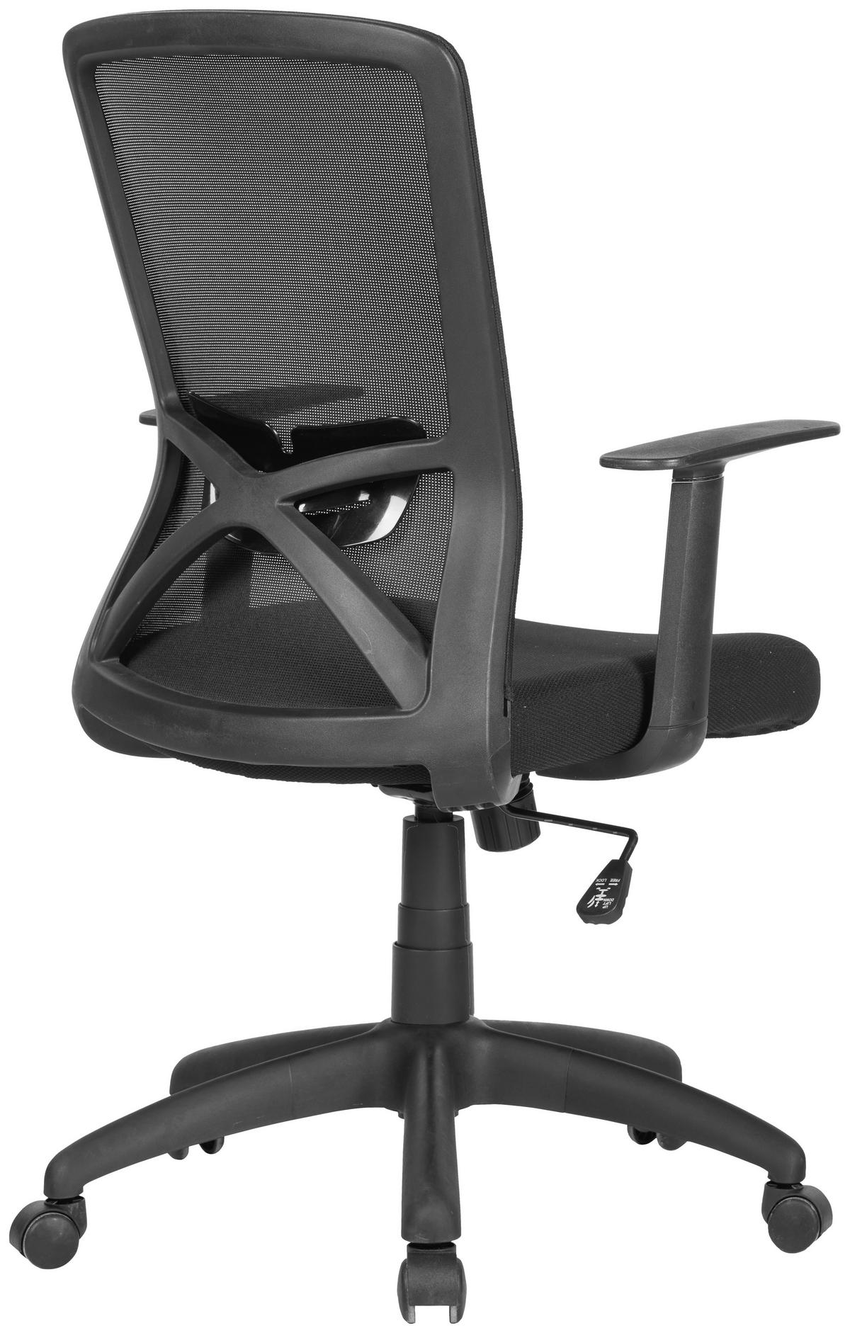 Drehstuhl Long Abwischbar Schwarz Bis 110 Kg - Schwarz, MODERN, Kunststoff/Textil (52,5/95,5-103/60,5cm) - MID.YOU