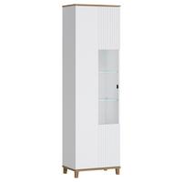 Vitrine Plissee Alpin Weiß Grandson Eiche Dekor - MODERN, Glas/Holzwerkstoff (60,8/206,4/40cm)