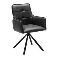 ŽIDLE S PODRUČKAMI VINCENT - černá, Moderní, kov/kůže (58/87/63cm) - Premium Living