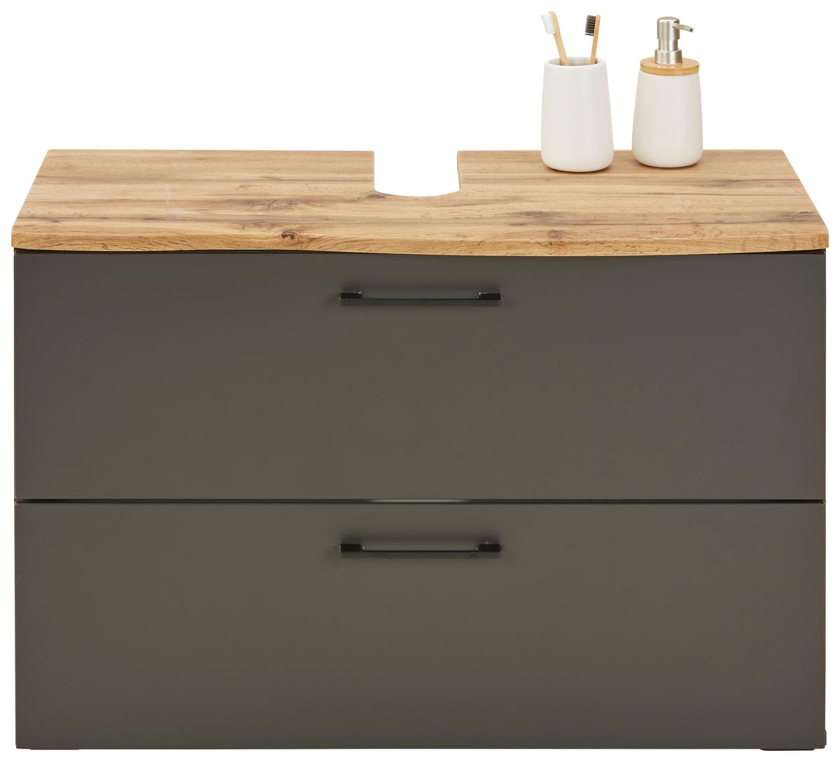 Skříňka pod umyvadlo Timber TIMBER -EXKLUSIV- - Moderní, kov/kompozitní dřevo (90/61/45cm) - Premium Living