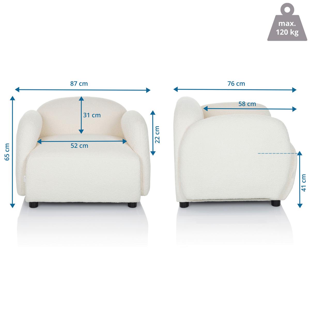 Loungesessel Verduna Weiß B: 87 Cm - Schwarz/Weiß, MODERN, Kunststoff/Textil (87/65/76cm) - MID.YOU