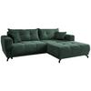 Ecksofa Liegefunktion Restato Dunkelgrün - Dunkelgrün/Schwarz, MODERN, Holz/Textil (246/177cm) - MID.YOU