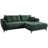Ecksofa Liegefunktion Restato Dunkelgrün - Dunkelgrün/Schwarz, MODERN, Holz/Textil (246/177cm) - MID.YOU