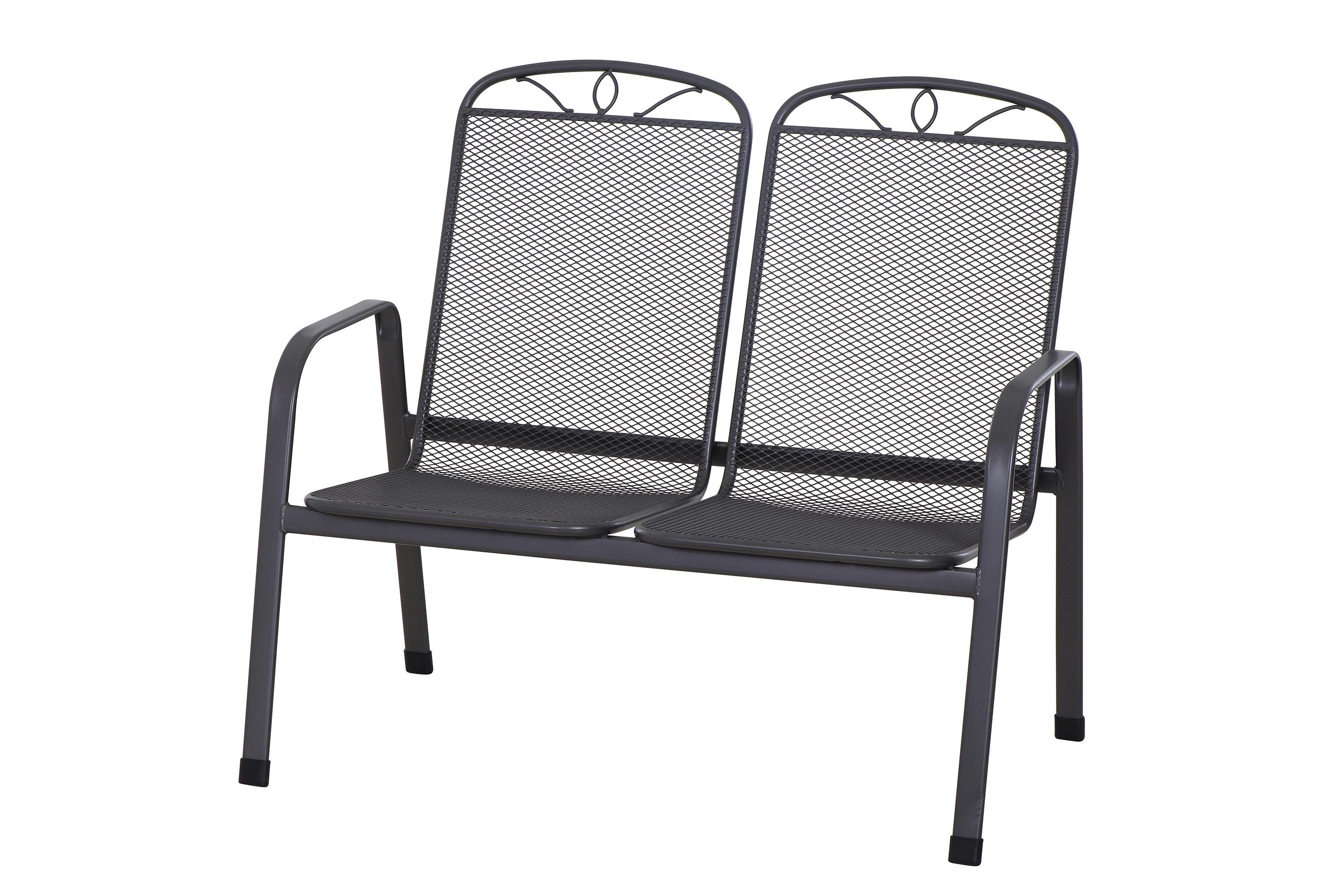 Gartenbank Stahl P23489 2-Sitzer - Anthrazit, KONVENTIONELL, Metall (108/94/65cm) - Siena Garden
