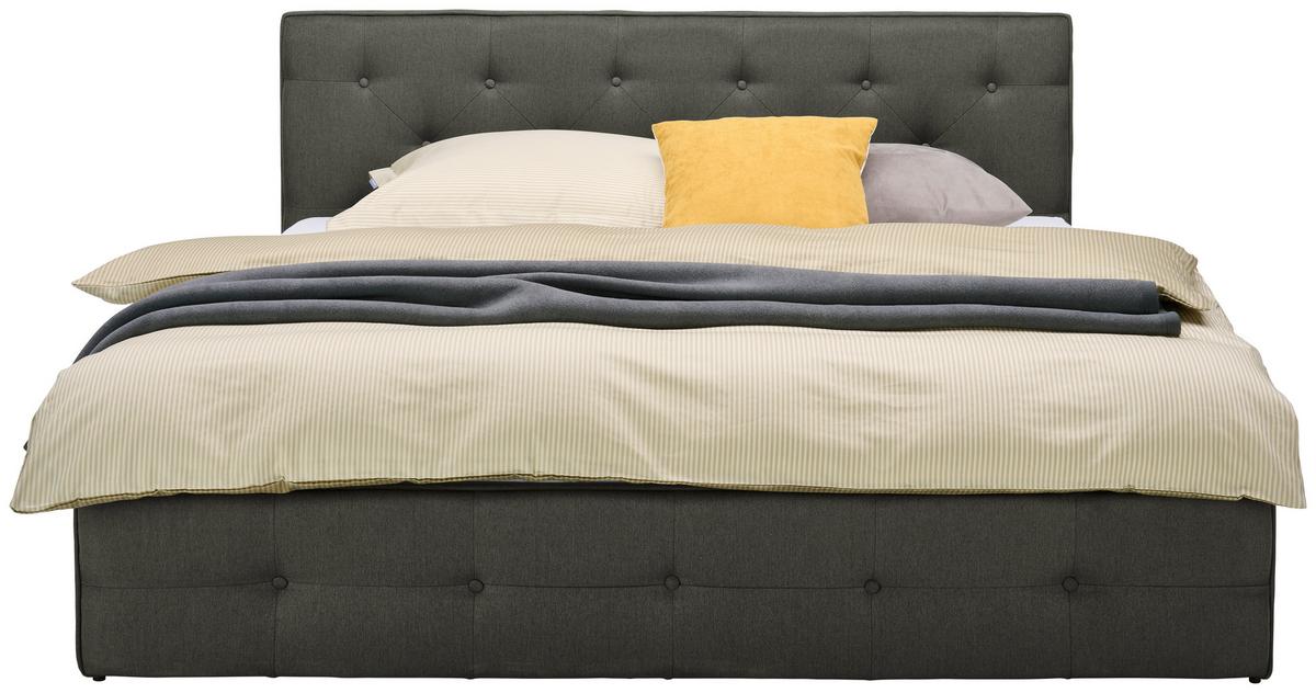 Polsterbett Padua Dunkelgrau 180x200 cm - Dunkelgrau, MODERN, Holz/Textil (180/200cm) - Carryhome