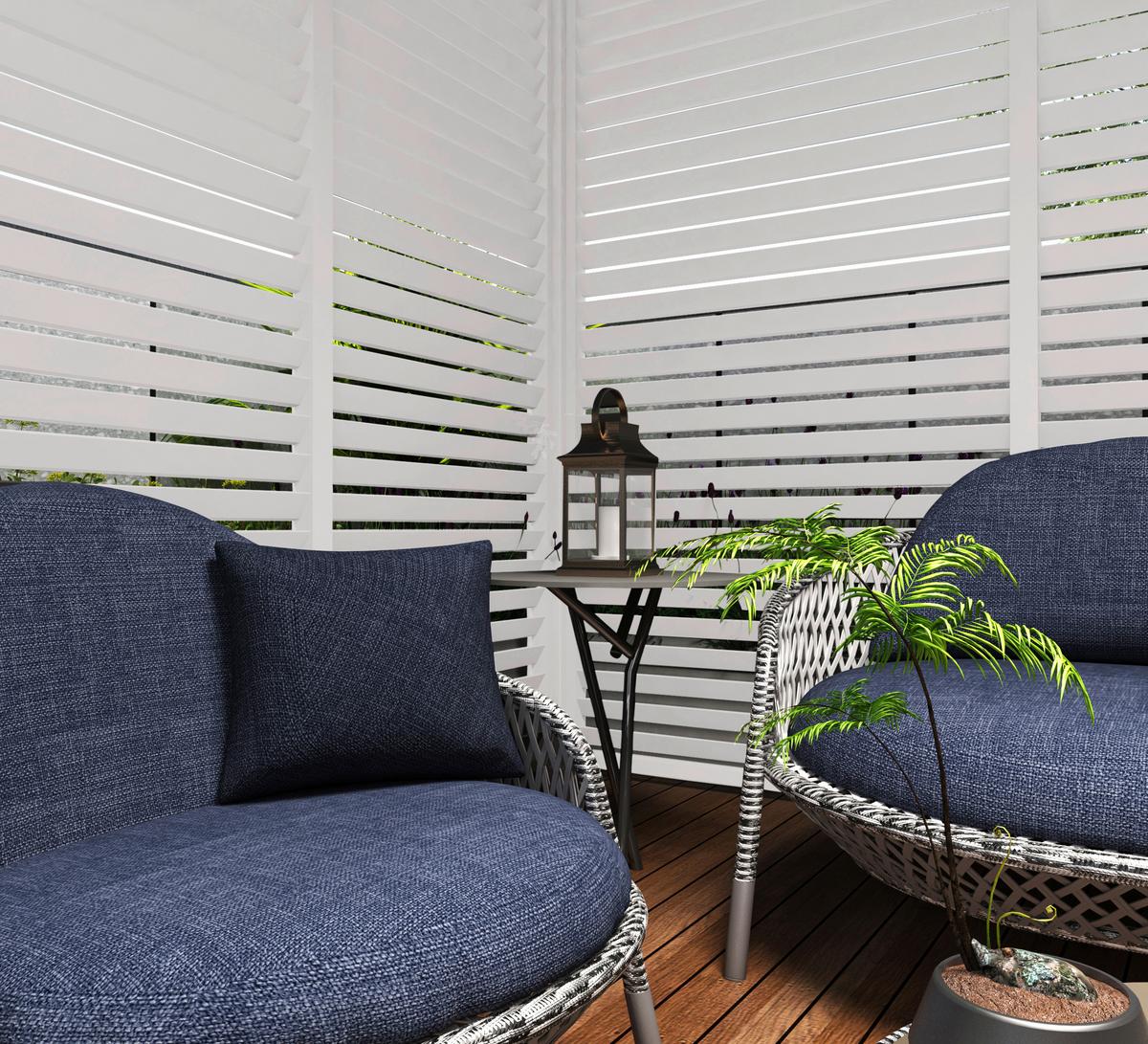 Pergola-Seitenteil 123x10 cm Weiß Aluminium - Weiß, Basics, Metall (123/235/10cm) - WEIDE