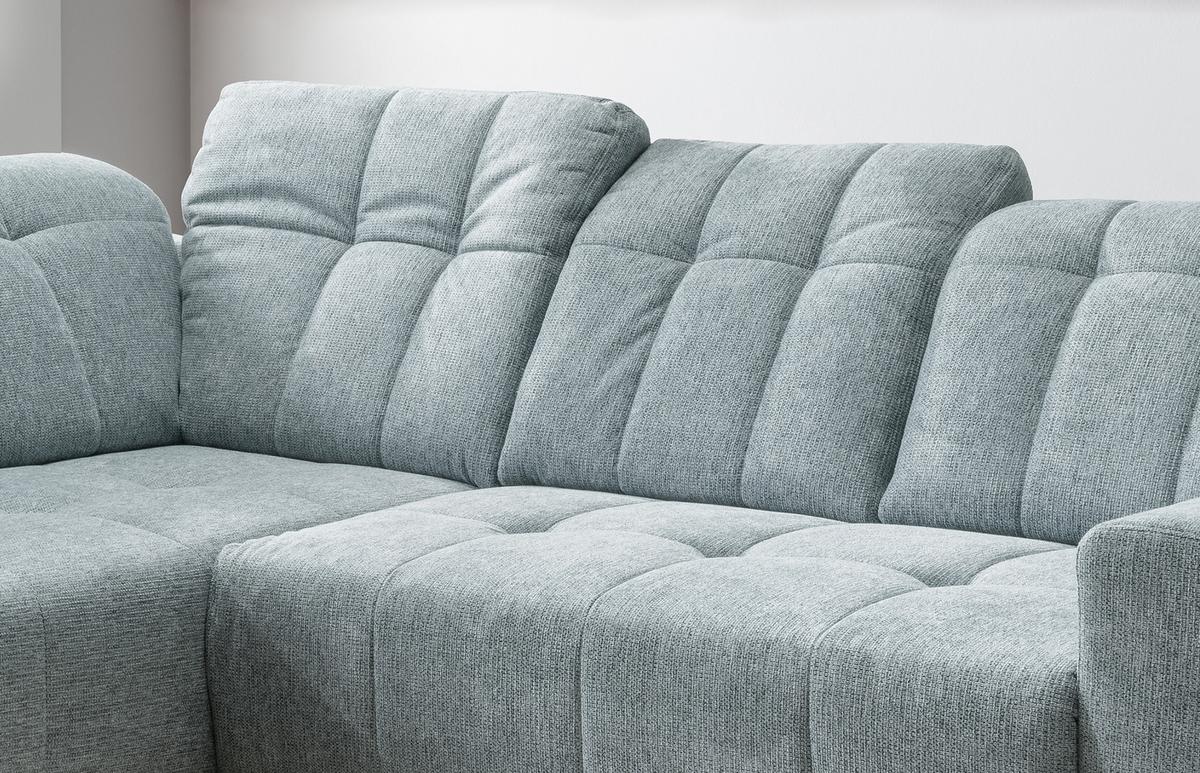 Ecksofa mit USB Anschluss Sano, Mintgrün, S: 200x261 cm - Schwarz/Mintgrün, MODERN, Textil (200/261cm) - Livetastic