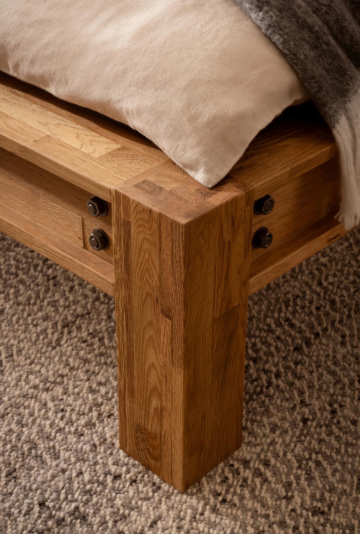 Balkenbett San Stefano Eichefarben 180x200 cm - Eichefarben/Braun, Natur, Holz (180/200cm) - Hasena