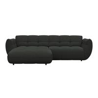 Ecksofa Panda Chenille dunkelgrün, 178x280cm - Dunkelgrün/Schwarz, Trend, Textil (178/280cm)