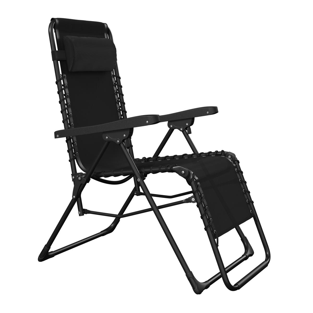 ZÁHRADNÉ KRESLO MARCEL - čierna, Basics, kov/textil (63,5/108/159cm) - Mömax