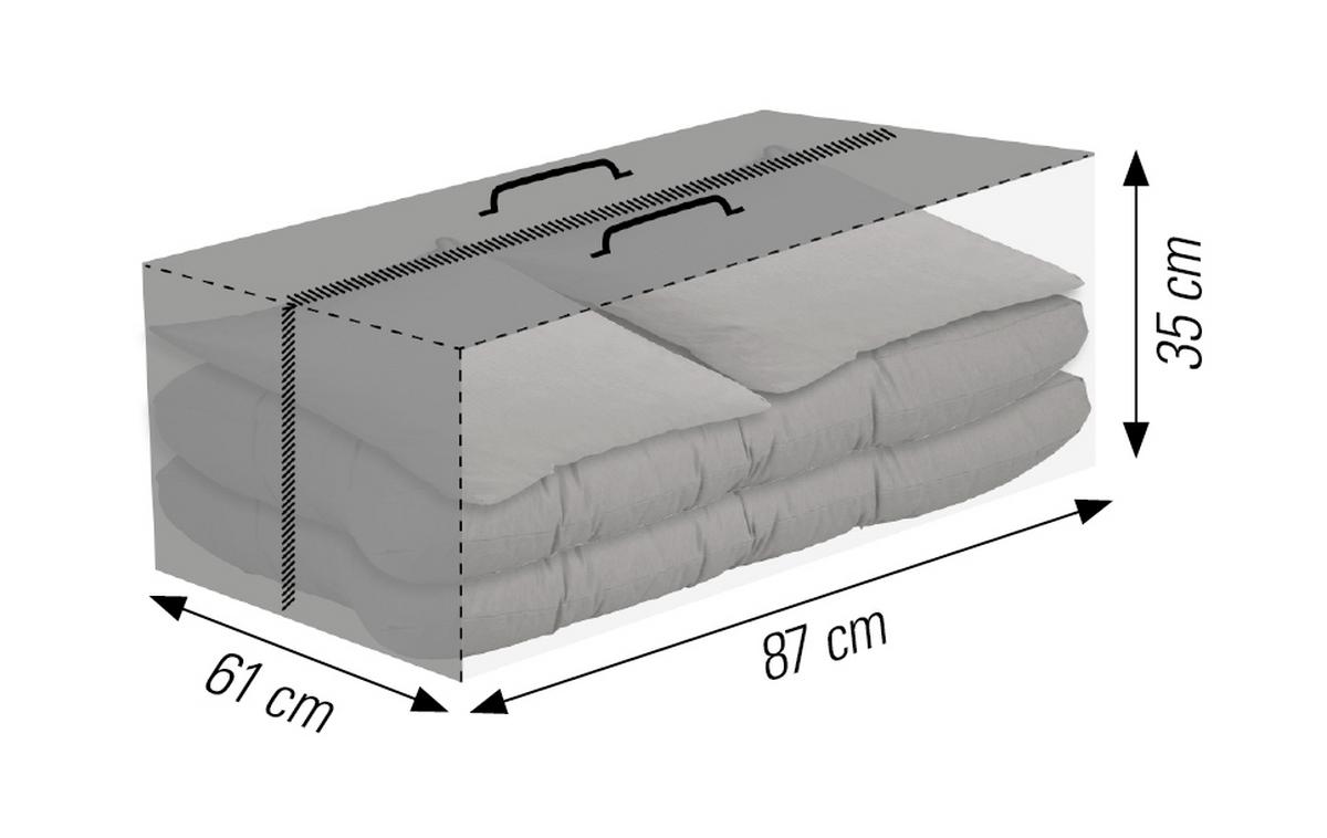 Auflagentasche für Palettenkissen 40x87x60 cm - Taupe/Transparent, Basics, Textil (40/87/60cm) - Acamp