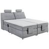 Boxspringbett Mit Topper Elektrisch 180x200 Cm Palermo - Silberfarben/Hellgrau, MODERN, Holzwerkstoff/Textil (180/200cm) - MID.YOU
