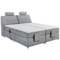 Boxspringbett Mit Topper Elektrisch 180x200 Cm Palermo - Silberfarben/Hellgrau, MODERN, Holzwerkstoff/Textil (180/200cm) - MID.YOU