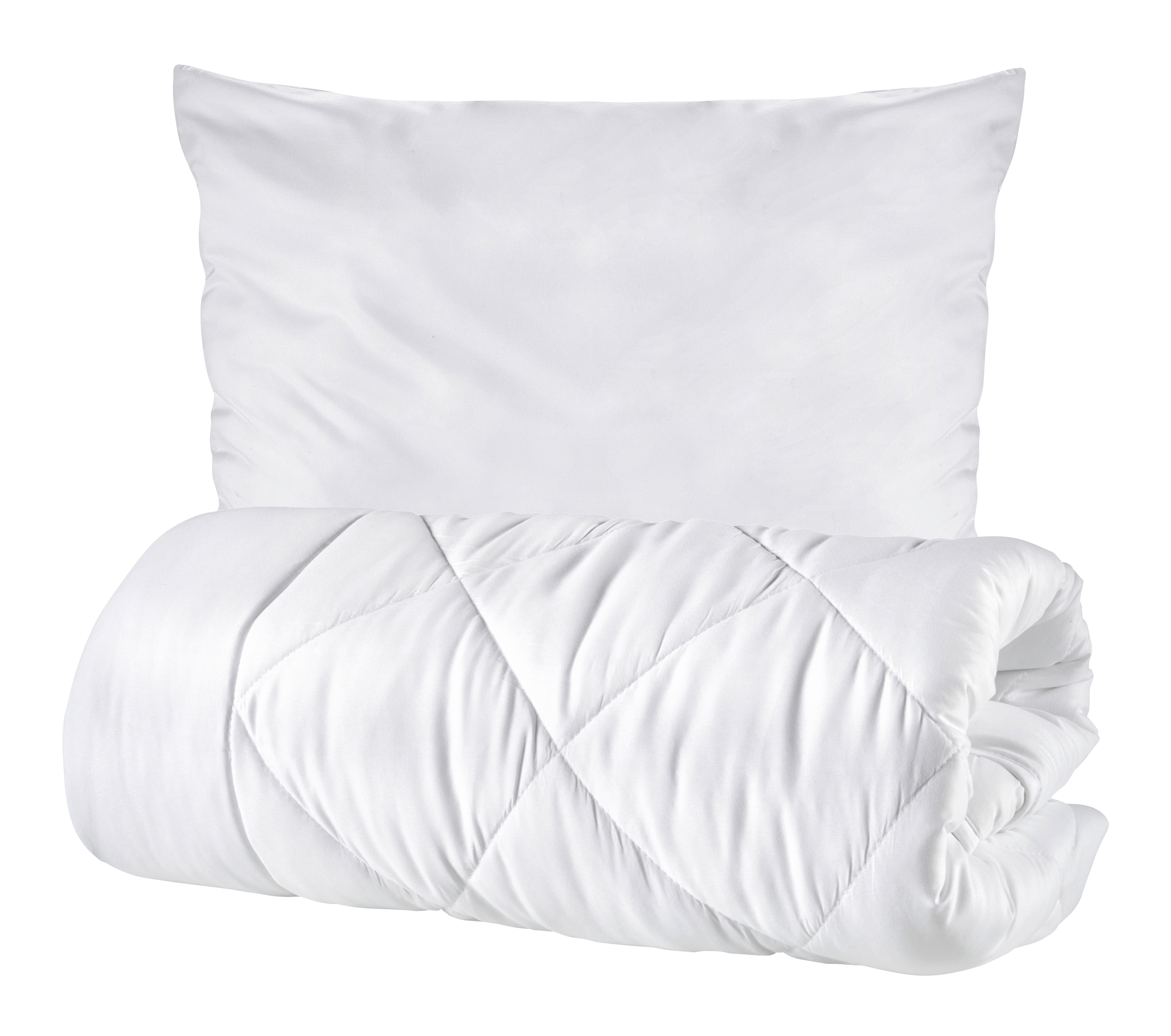 Souprava přikrývky a polštáře Sabine, 70/90 140/200cm - bílá, Konvenční, textil (140/200cm) - Based