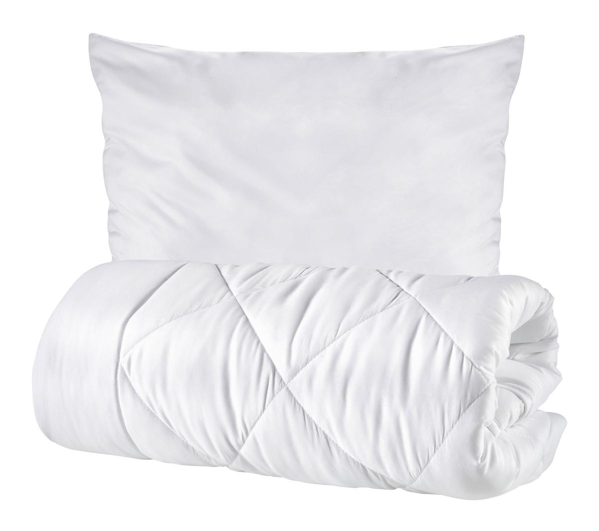 Souprava přikrývky a polštáře Sabine, 70/90 140/200cm - bílá, Konvenční, textil (140/200cm) - Based