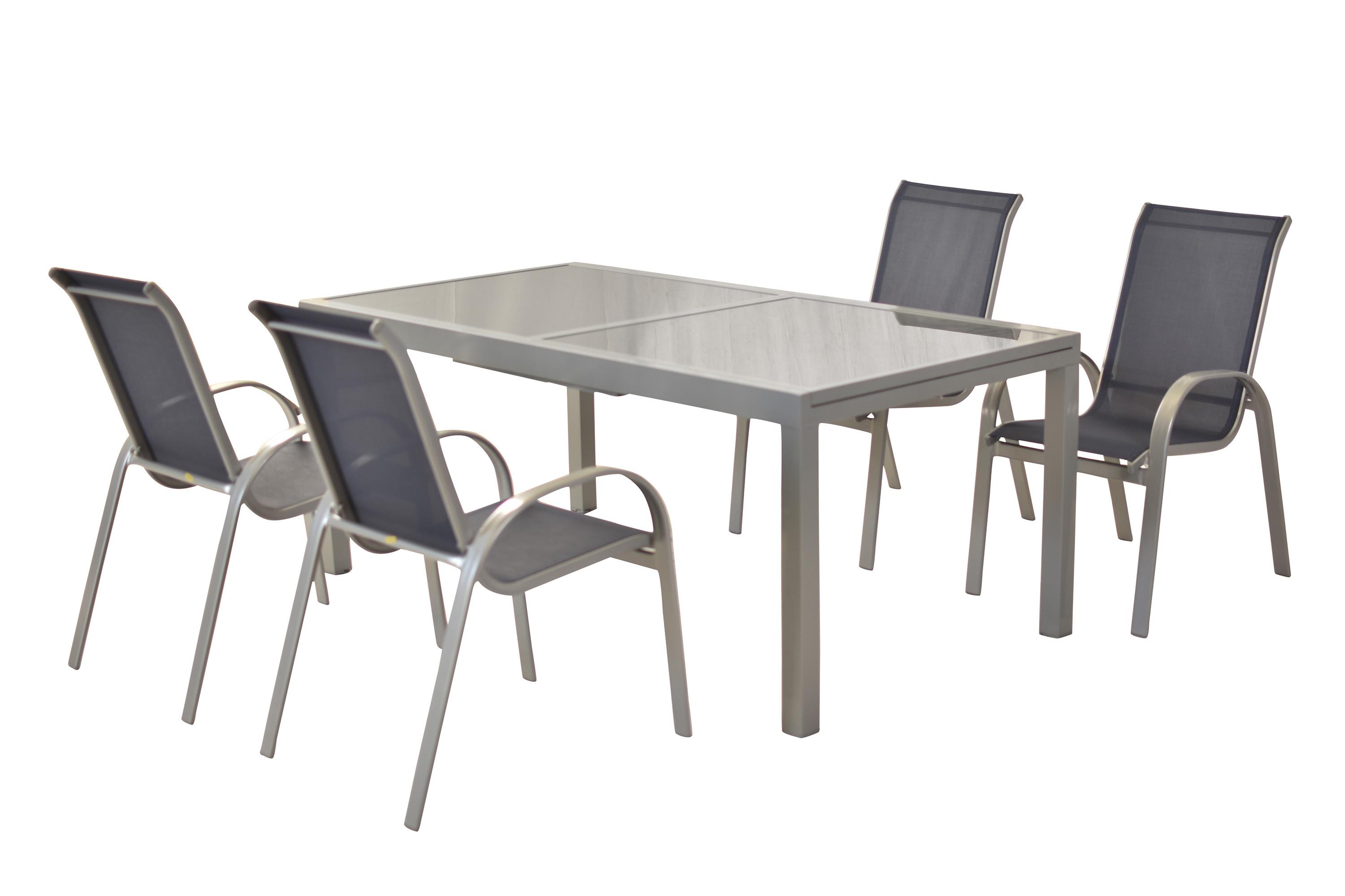 Gartenmöbel Set 5-Tlg. Amalfi aus Metall/Textil