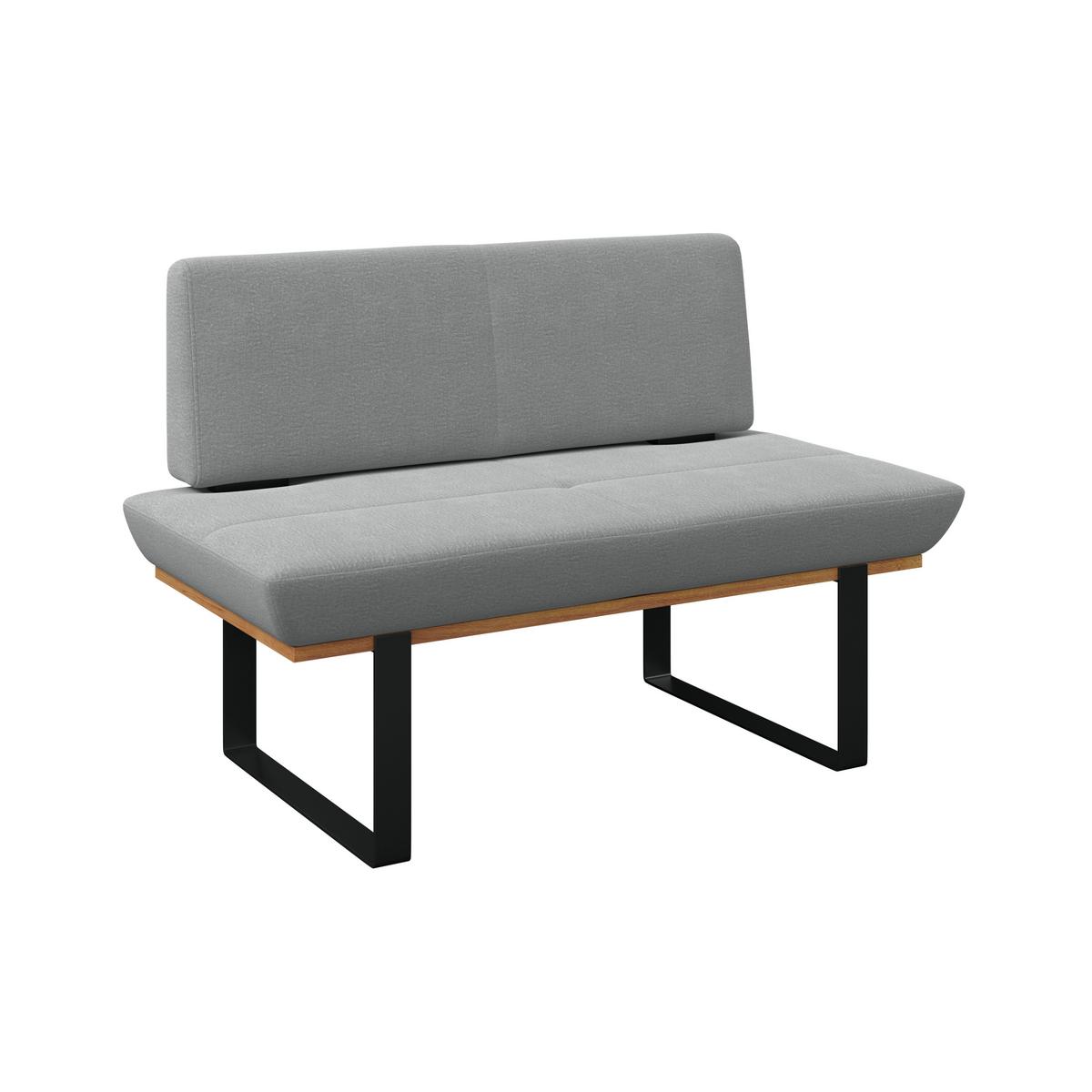 Sitzbank Tristan Webstoff hellgrau, B: 130cm - Hellgrau/Schwarz, MODERN, Holz/Textil (130/48/90cm) - James Wood