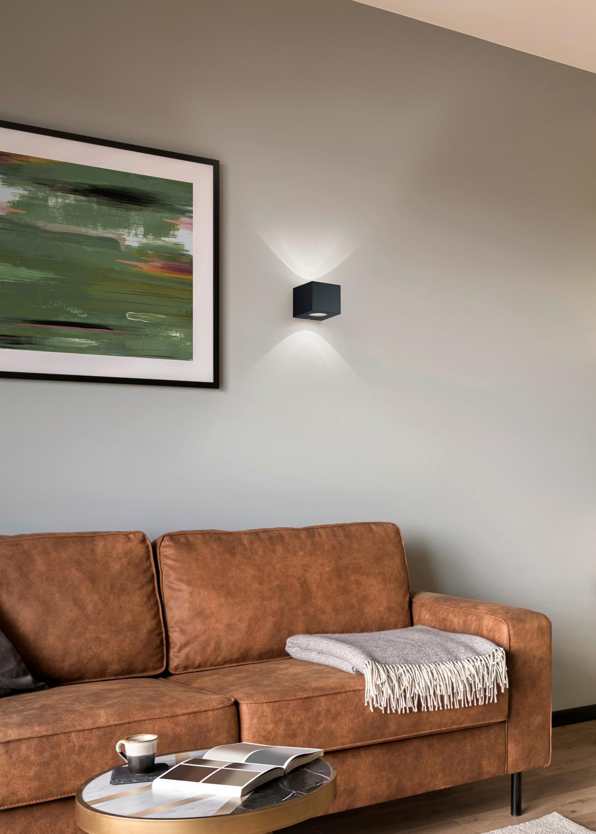 AUSSENWANDLEUCHTE LED, 3000K, warmweiß - Schwarz, Design, Kunststoff (9/10/10,5cm)