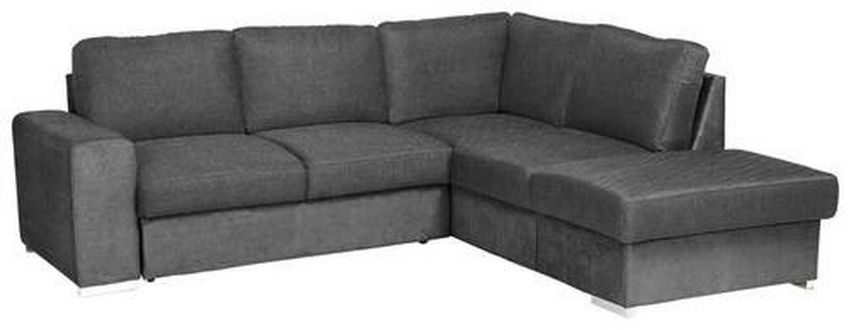 Ecksofa Mit Schlaffunktion Eddi Inkl. Bettkasten Dunkelgrau - Chromfarben/Dunkelgrau, KONVENTIONELL, Textil (248/213cm) - MID.YOU