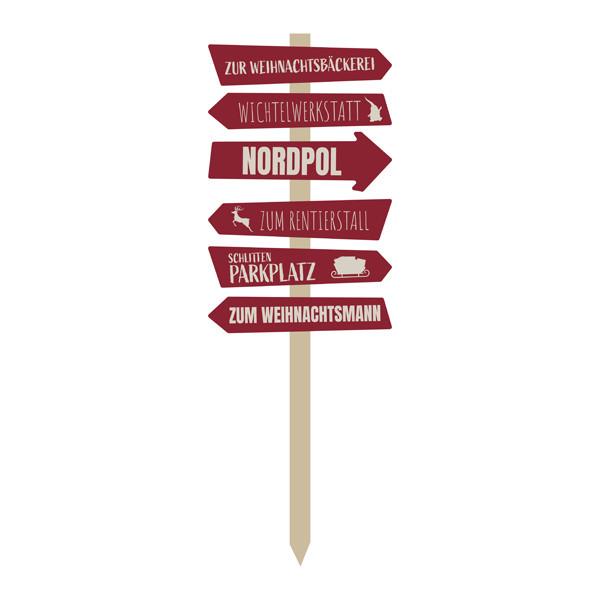 DEKOBANNER TIMO - Rot/Weiß, Basics, Holz (33/28/80cm)