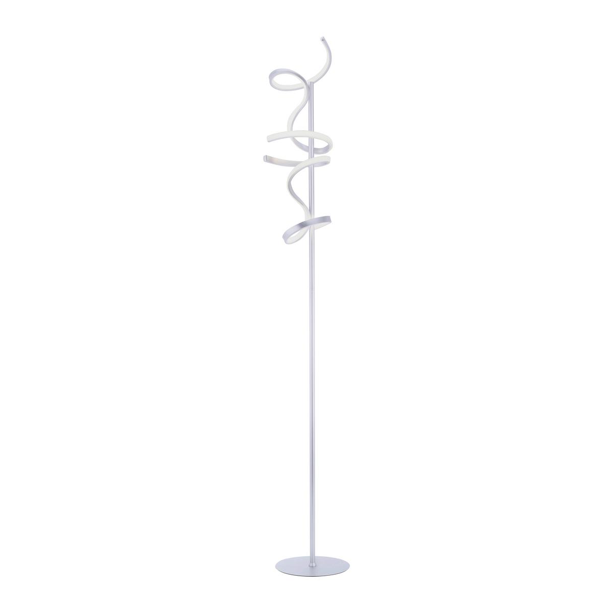 LED-Stehlampe dimmbar Silberfarben Spiralförmig - Silberfarben, Design, Metall (22/22/156cm)