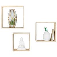 SADA NÁSTENNÝCH REGÁLOV TOBY - prírodná farba, Romantik / Landhaus, drevo - Mömax