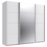Schwebetürenschrank B: 225 Cm Norderstedt Weiß - Weiß, MODERN, Glas/Holzwerkstoff (225/208/64cm) - MID.YOU