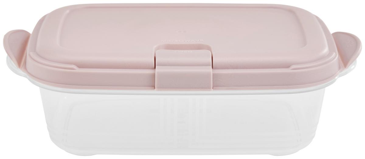 Ételtároló Doboz Kristina - rózsaszín/áttetsző, Modern, műanyag (10,5/16,2/4,8cm) - Luca Bessoni