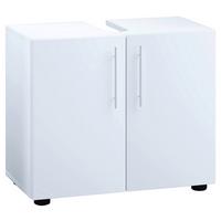 Waschbeckenunterschrank Flandu II B: 60,2cm Weiß - Schwarz/Weiß, MODERN, Holzwerkstoff (60,2/50,7/29,6cm) - MID.YOU