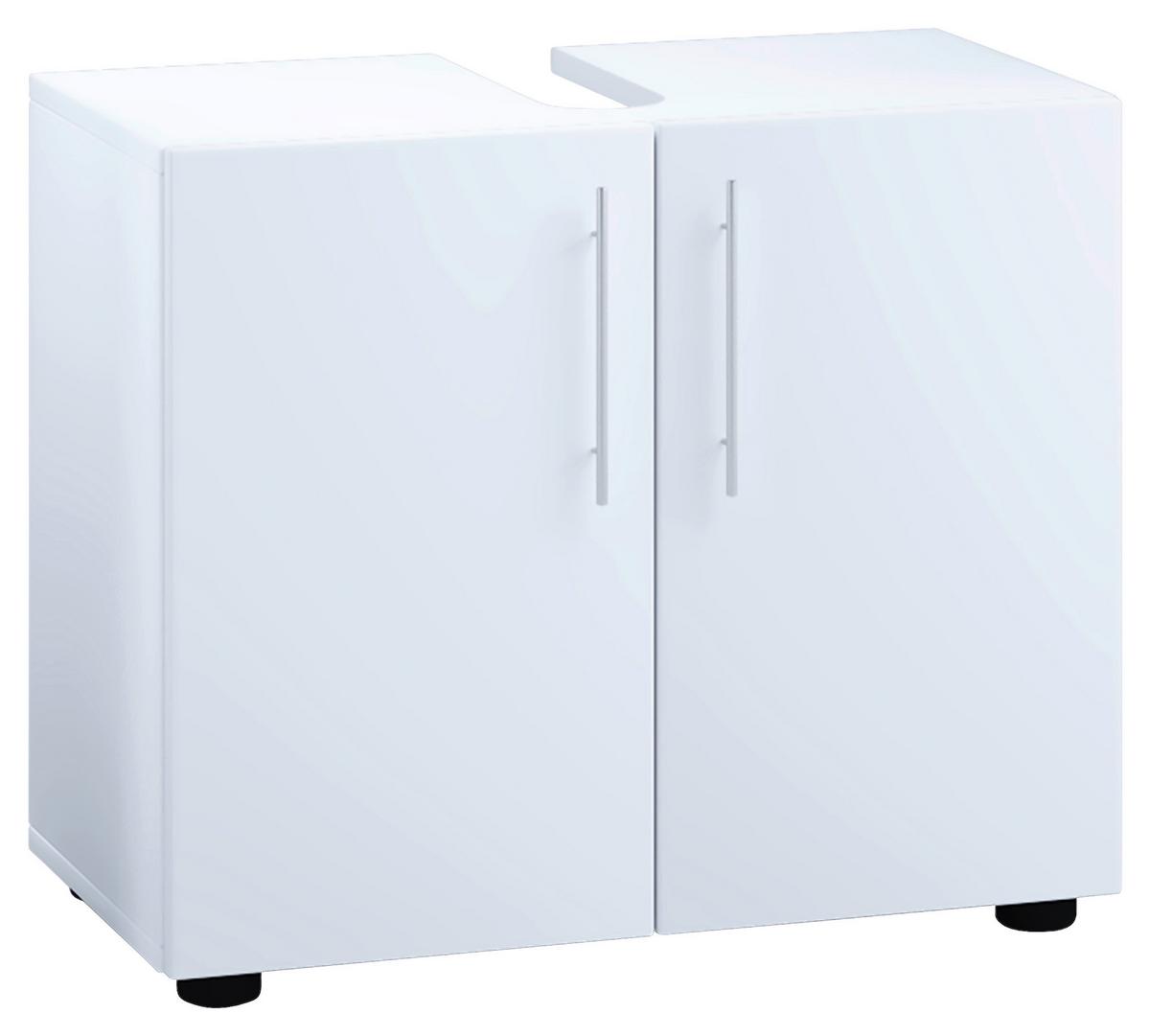 Waschbeckenunterschrank Flandu II B: 60,2cm Weiß - Schwarz/Weiß, MODERN, Holzwerkstoff (60,2/50,7/29,6cm) - MID.YOU