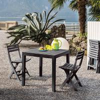 Gartentisch Bali Kunststoff L 78 cm - Anthrazit, Basics, Kunststoff (78/78/72cm)