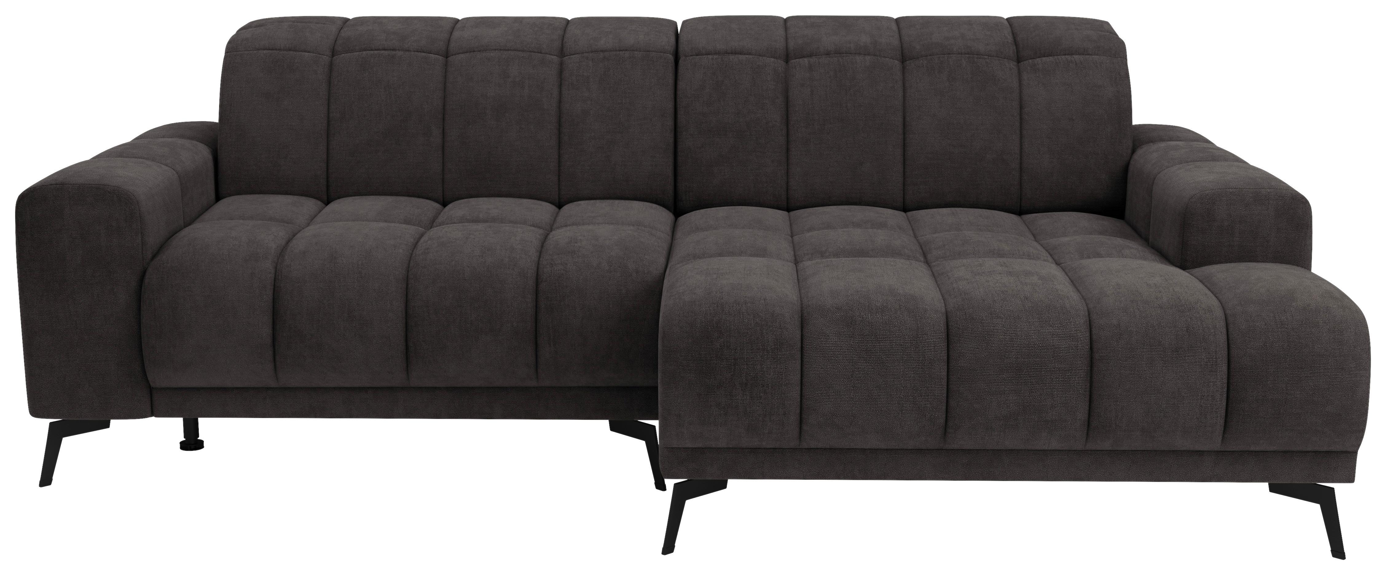 Rohová sedačka LAYA, pravá, tmavě hnědá tkanina MEMPHIS - tmavě hnědá, Moderní, textil (250/155cm) - Premium Living