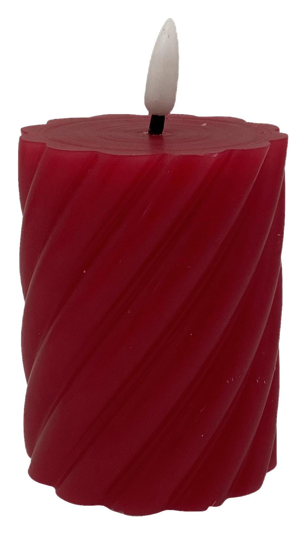 LED  svíčka TWIST - bílá/černá, Konvenční, plast/přírodní materiály (7/9cm) - Modern Living