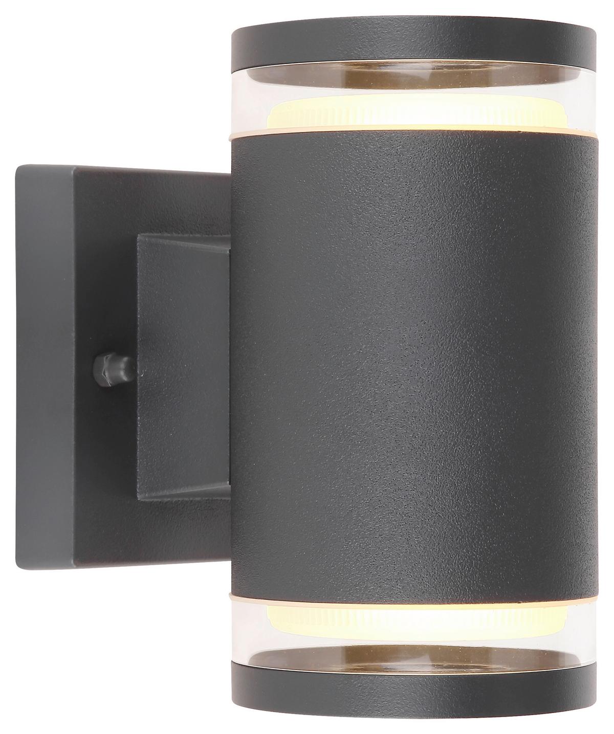 Led Außenleuchte Alcala 11 Watt Aluminium Wandmontage - Klar/Anthrazit, Basics, Glas/Metall (10/16,5cm) - Globo