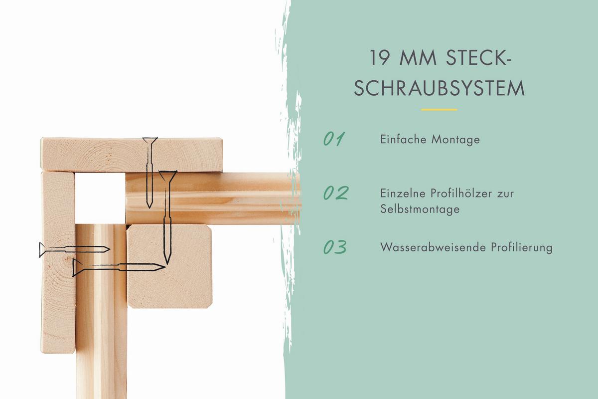 Gartenhaus Bregenz 2 39861 Bregenz 2 - Weiß/Grau, Basics, Holz (213/209/211cm)