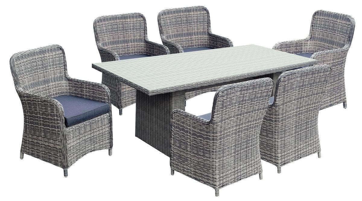 Gartensessel Bordeaux - Dunkelgrau/Schwarz, Basics, Kunststoff/Textil (66/93/62cm) - Gardenson