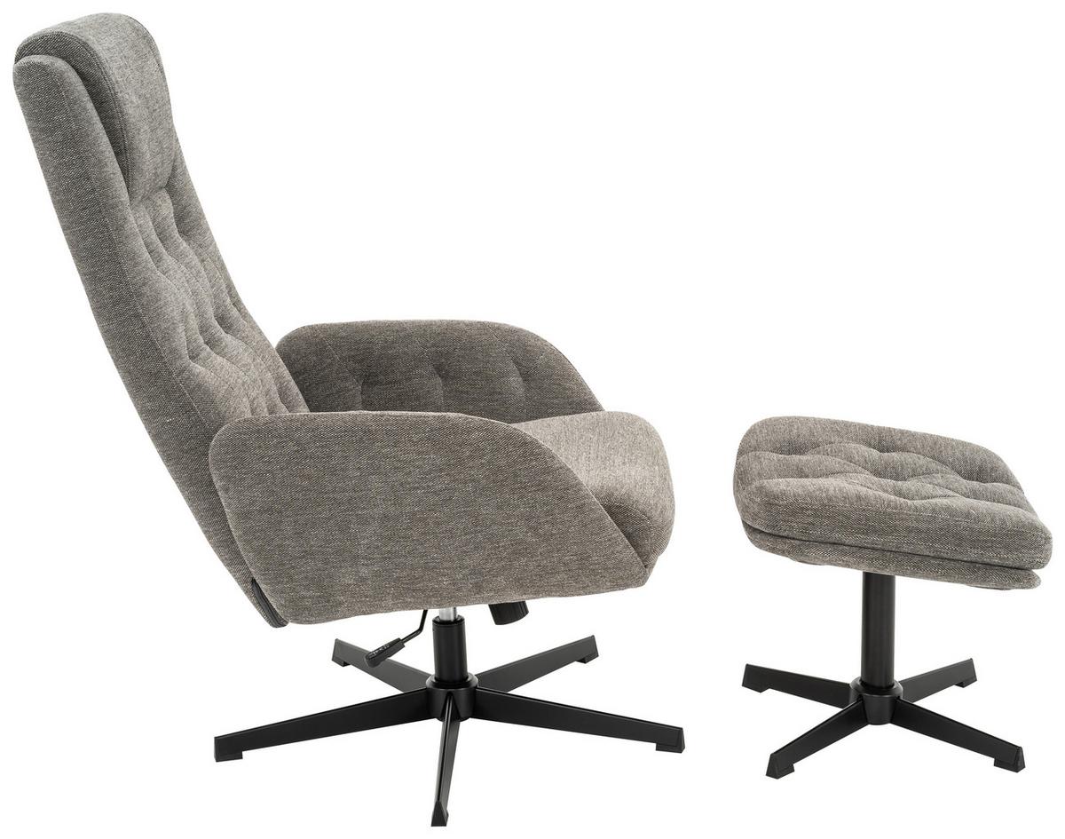 Sesselset Irmi - Schwarz/Grau, MODERN, Textil (70/107/87cm) - MID.YOU