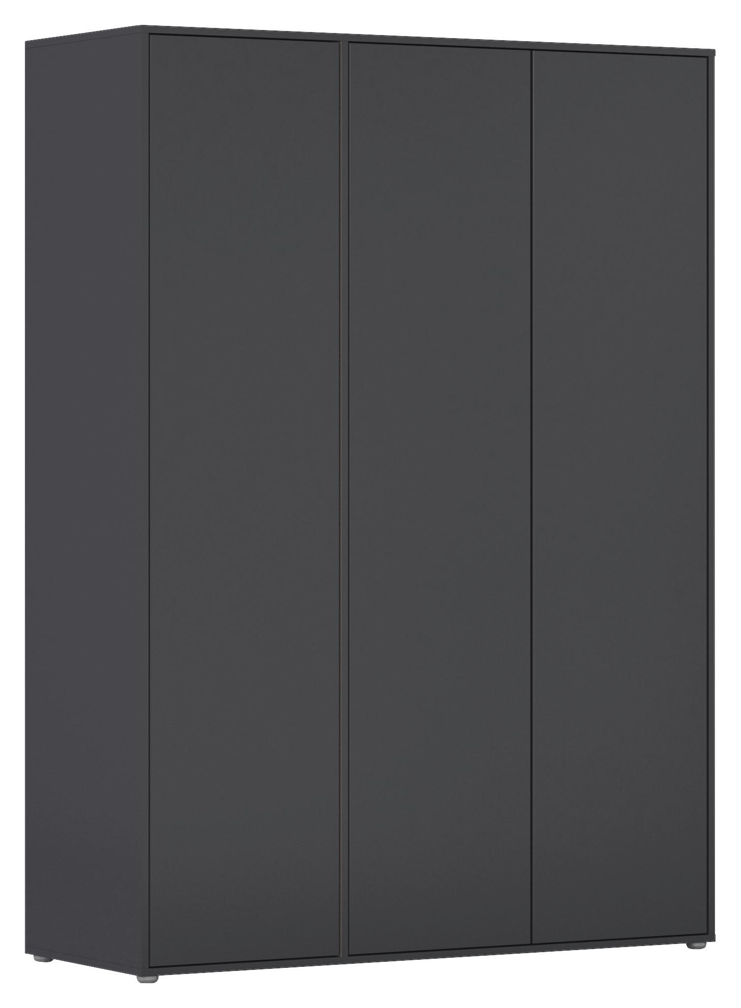 Drehtürenschrank Nabila Grau B: 140 cm
