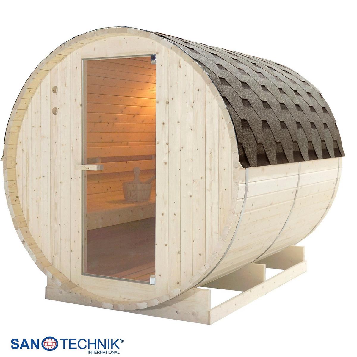 SAUNAFASS Tromsö Fichtefarben B: 220 cm - Fichtefarben, KONVENTIONELL, Glas/Holz (189/220/191,5cm) - Sanotechnik