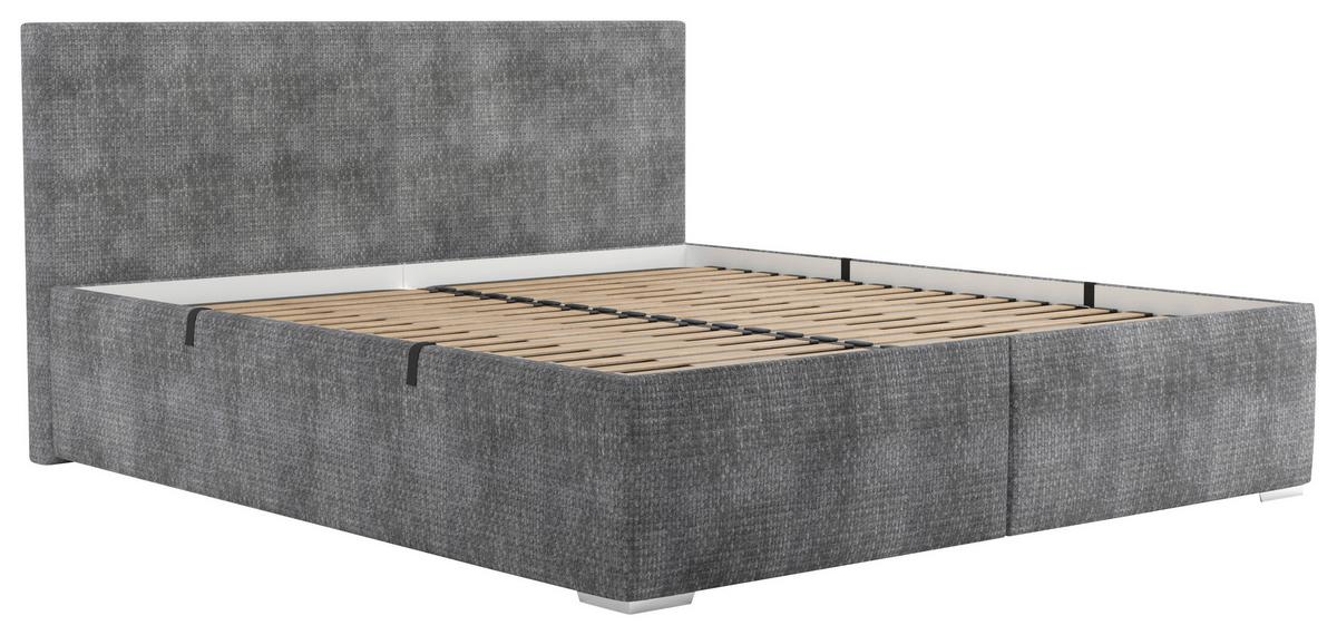 Čalúnená posteľ MONICA 160x200cm, sivá - čierna/sivá, Modern, kov/textil (160/200cm)