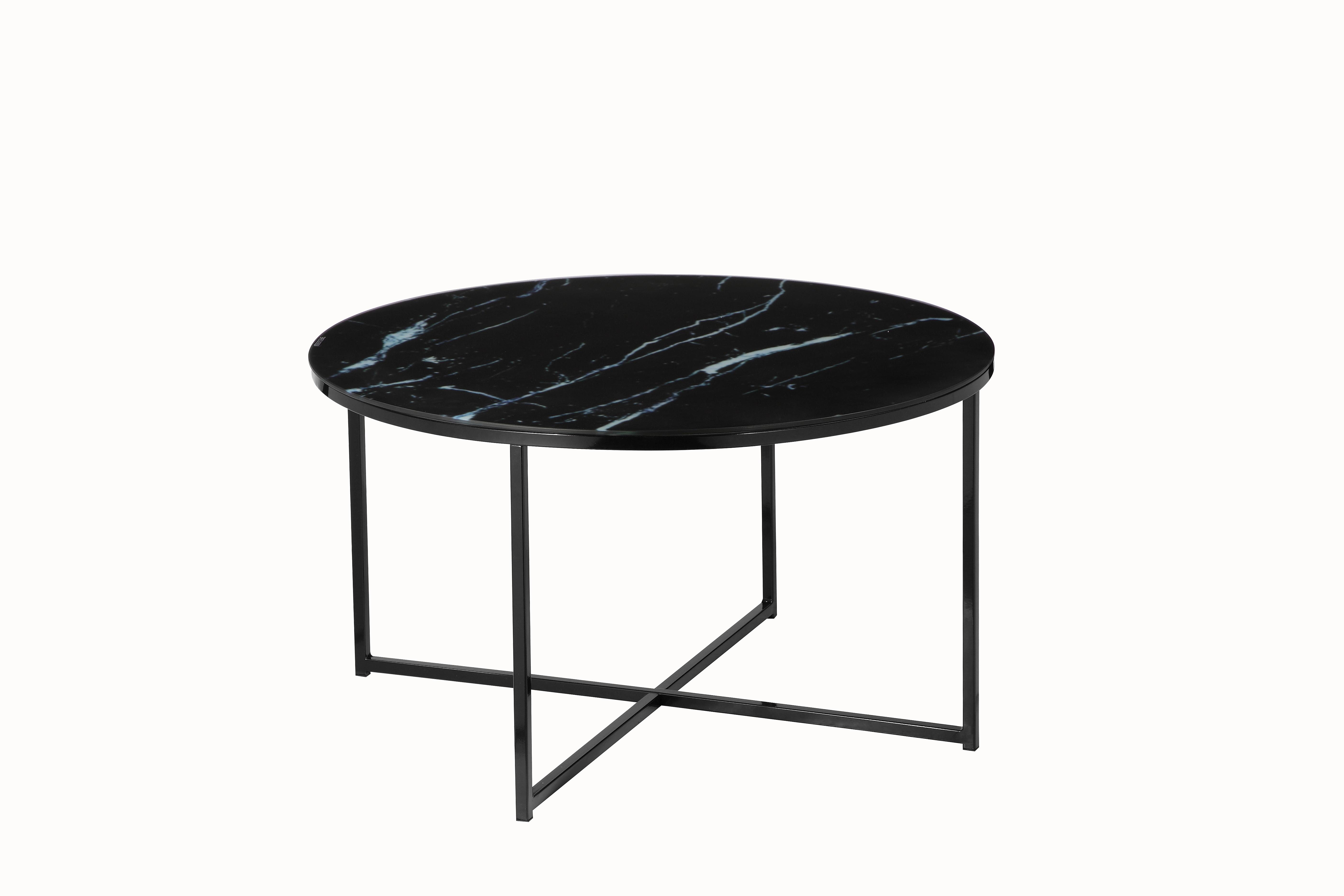 Couchtisch Schwarz D: 80 Cm - Schwarz, Design, Glas/Metall (80/80/45cm) - Livetastic