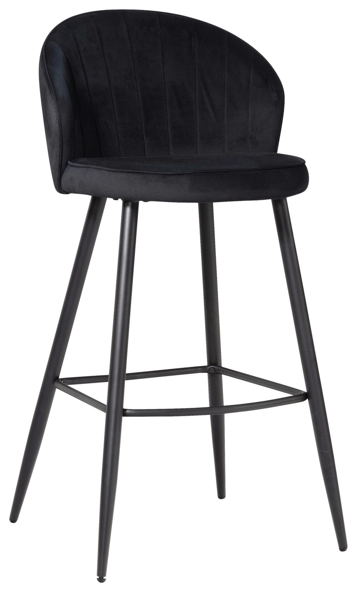 Barhocker-set Schwarz B: 56 Cm - Schwarz, Design, Textil/Metall (56/102,5/52,5cm) - MID.YOU