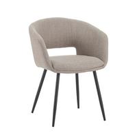 Armlehnstuhl Boden Taupe B: 59 cm - Taupe/Schwarz, MODERN, Textil/Metall (59/78/55cm) - MID.YOU