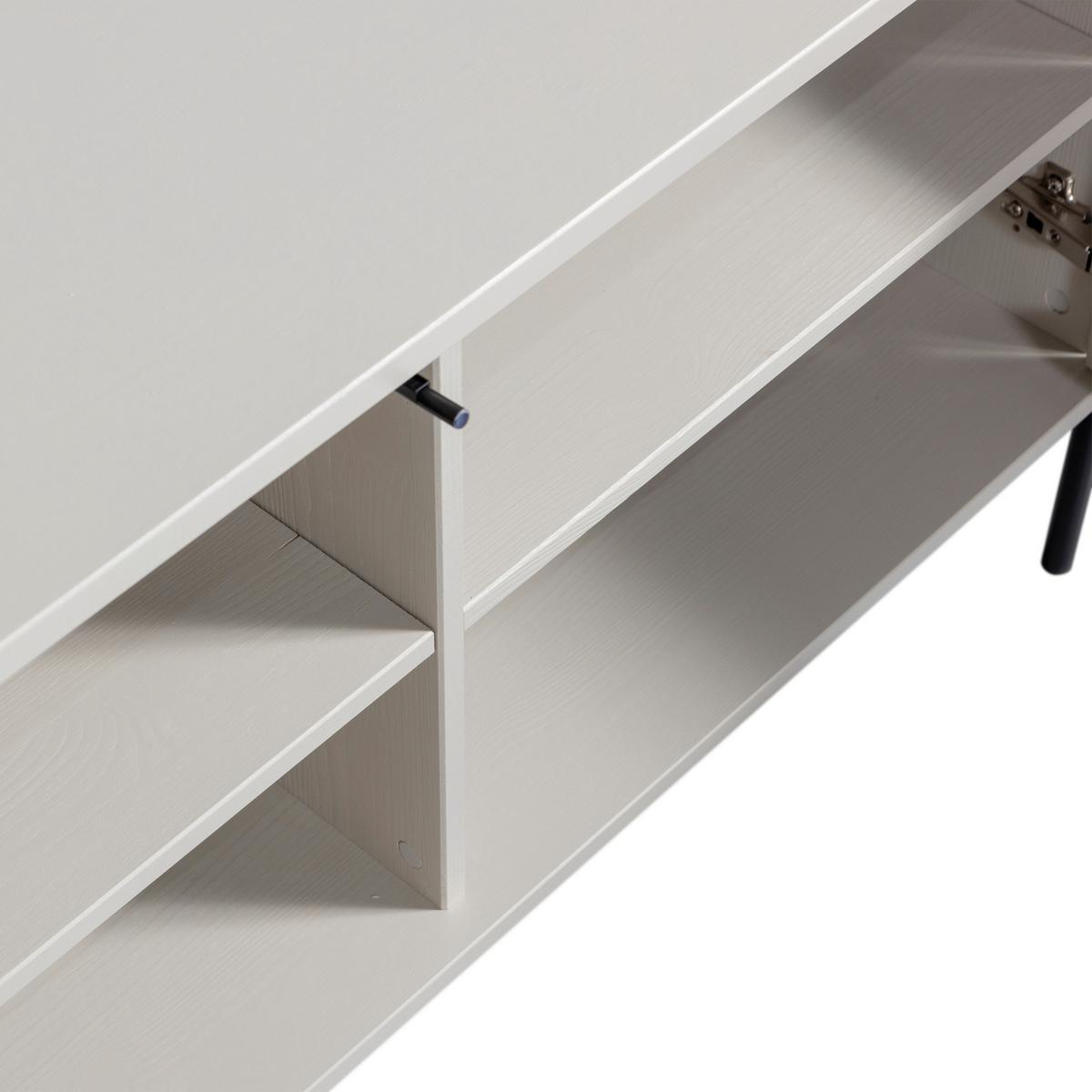 LOWBOARD Gravure Grau B: 100cm - Schwarz/Grau, Design, Holz (100/56/44cm) - Livetastic