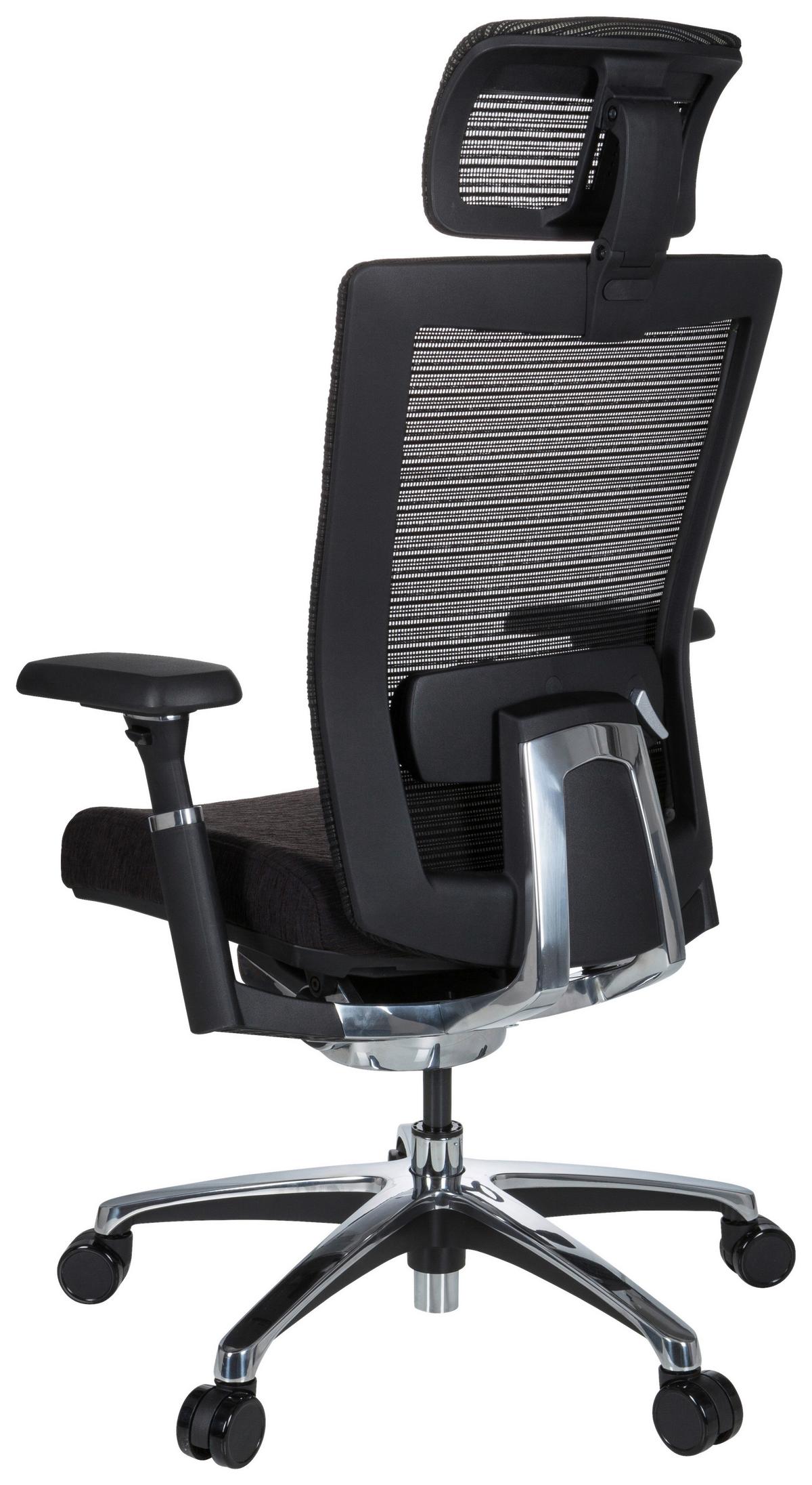 Drehstuhl Nova Pro I Schwarz - Silberfarben/Schwarz, MODERN, Kunststoff/Textil (65/133/60cm) - MID.YOU