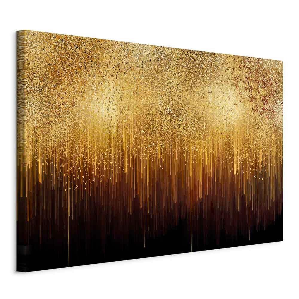 Leinwandbild Golden Expansion Schwarz Goldfarben B: 90 cm - Goldfarben/Schwarz, Basics, Holz/Textil (90/60/1,2cm) - artgeist